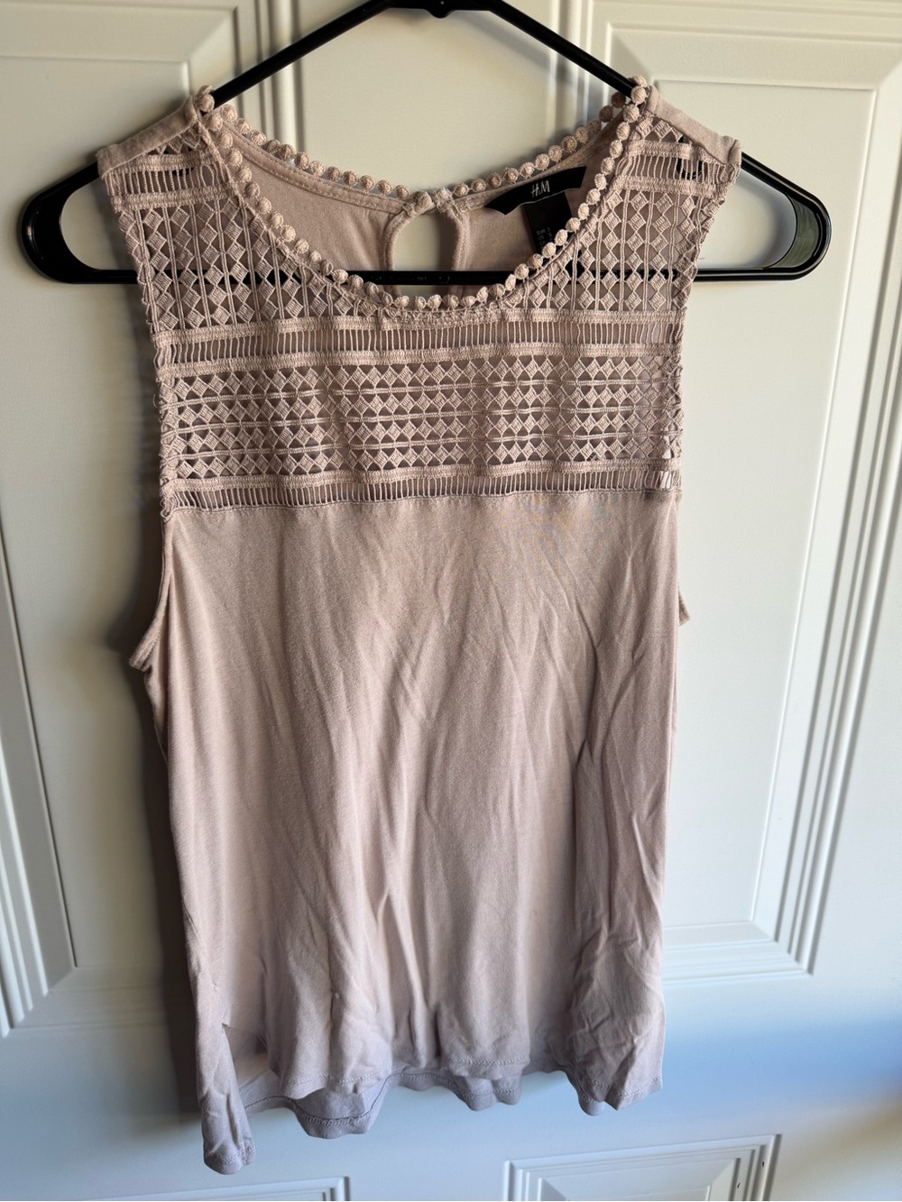 H&M Crochet Yoke Sleeveless Tank Top